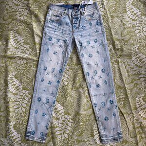 Purple Brand Classic Logo Print Straight Jeans